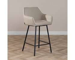 Bronx71® Scandinavische barkruk Andor gerecyclede stof taupe 65-78 cm - barstoel