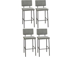 Bronx71® Scandinavische barkruk Espen groen gerecyclede stof 64-77 cm - Barkrukken set van 4 - barstoel