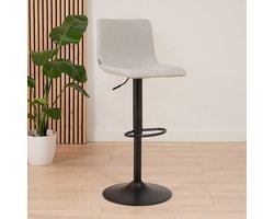 Bronx71® Scandinavische barkruk Eva draaibaar gerecyclede stof grijs 60-76 cm - barstoel