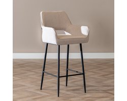 Bronx71® Scandinavische barkruk Inga gerecyclede stof beige 78 cm - barstoel