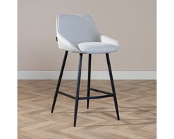 Bronx71® Scandinavische barkruk Lova gerecyclede stof grijs 68 cm - barstoel