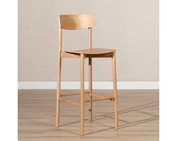 Bronx71® Scandinavische barkruk Miquel naturel eiken 78,5 cm - barstoel