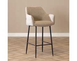 Bronx71® Scandinavische barkruk Niklas gerecyclede stof taupe 78 cm - barstoel