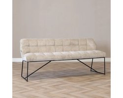 Bronx71® Scandinavische eetkamerbank Jelle taupe 220 cm - eettafelbank - eetbank