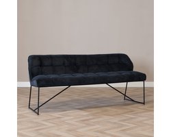 Bronx71® Scandinavische eetkamerbank Jelle zwart 185 cm - eettafelbank - eetbank
