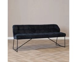 Bronx71® Scandinavische eetkamerbank Jelle zwart 220 cm - eettafelbank - eetbank