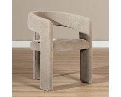Bronx71® Scandinavische eetkamerstoel Bibi chenille taupe - stoel