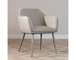 Bronx71® Scandinavische eetkamerstoel Elin taupe gerecyclede stof - stoel