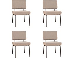 Bronx71® Scandinavische eetkamerstoel Espen taupe gerecyclede stof - Eetkamerstoelen set van 4 - stoel