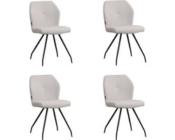 Bronx71® Scandinavische eetkamerstoel Fenris gerecyclede stof grijs - Eetkamerstoelen set van 4 - stoel
