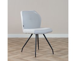 Bronx71® Scandinavische eetkamerstoel Fenris gerecyclede stof grijs - stoel