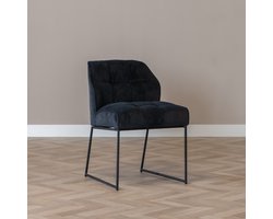 Bronx71® Scandinavische eetkamerstoel Jelle zwart - stoel