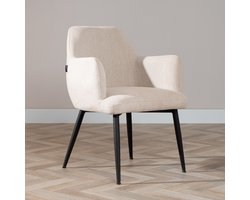 Bronx71® Scandinavische eetkamerstoel Lars beige gerecyclede stof - stoel