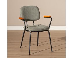 Bronx71® Scandinavische eetkamerstoel Oskar groen gerecyclede stof - stoel