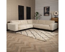 Bronx71® Scandinavische hoekbank Vegas taupe stof gemêleerd links/rechts