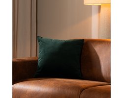 Bronx71® Sierkussen Anna velvet donkergroen 45 x 45 cm