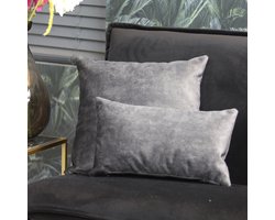 Bronx71® Sierkussen Beau velvet antraciet 45 x 45 cm