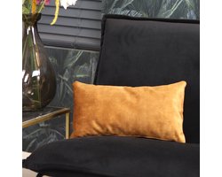 Bronx71® Sierkussen Beau velvet okergeel 25 x 45 cm