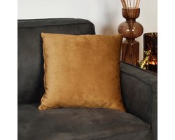 Bronx71® Sierkussen Beau velvet okergeel 45 x 45 cm