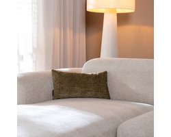 Bronx71® Sierkussen Evi chenille olijf groen 25 x 45