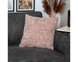 Bronx71® Sierkussen Feline chenille stof roze 45 x 45 cm