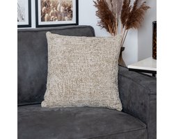 Bronx71® Sierkussen Feline chenille stof taupe 45 x 45 cm