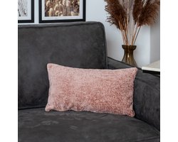 Bronx71® Sierkussen Juna chenille stof roze 25 x 45 cm