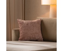 Bronx71® Sierkussen Juna chenille stof roze 45 x 45 cm