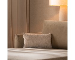 Bronx71® Sierkussen Juna chenille stof wit/beige 25 x 45 cm