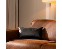 Bronx71® Sierkussen Kyla eco-leer antraciet 25 x 45 cm