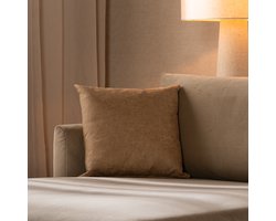 Bronx71® Sierkussen Kyla eco-leer beige 45 x 45 cm