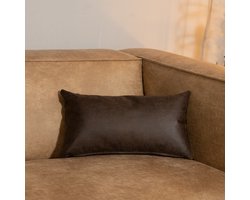 Bronx71® Sierkussen Kyla eco-leer bruin 25 x 45 cm