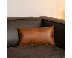 Bronx71® Sierkussen Kyla eco-leer cognac 25 x 45 cm