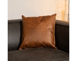 Bronx71® Sierkussen Kyla eco-leer cognac 45 x 45 cm