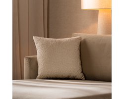 Bronx71® Sierkussen Nora bouclé stof beige 45 x 45 cm