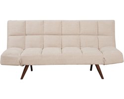 Bronx71® Slaapbank 1,5 persoons Timo gerecyclede stof beige - Logeerbed - Vouwbed - Slaapstoel - Zetelbed