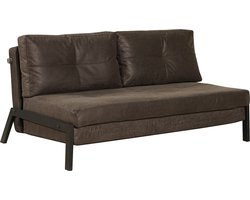 Bronx71® Slaapbank 2 persoons Mikko antraciet eco-leer - Logeerbed - Vouwbed - Slaapstoel - Zetelbed
