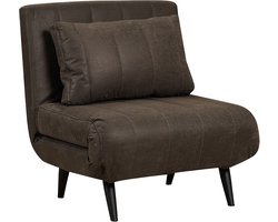 Bronx71® Slaapfauteuil Hanna antraciet eco-leer