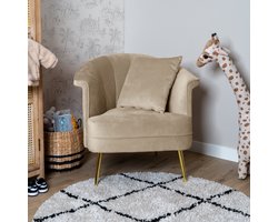 Bronx71® Stoel babykamer Amy velvet beige