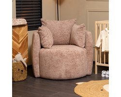 Bronx71® Stoel babykamer Ruby chenille stof roze
