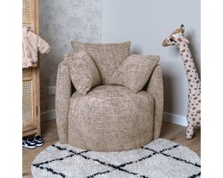 Bronx71® Stoel babykamer Ruby chenille stof taupe