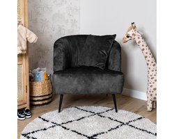 Bronx71® Stoel babykamer velvet Billy antraciet