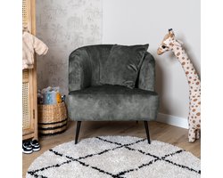 Bronx71® Stoel babykamer velvet Billy groen