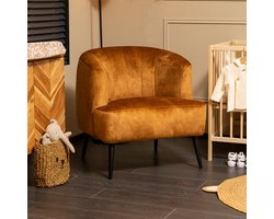 Bronx71® Stoel babykamer velvet Billy okergeel