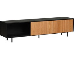 Bronx71® Tv-meubel Ray zwart/blank eiken 180 cm