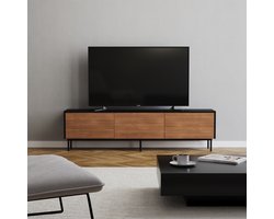 Bronx71® Tv-meubel Thomas zwart/rustiek eiken 180 cm