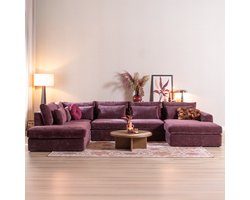 Bronx71® U-bank Kyle 6-zits chenille paars