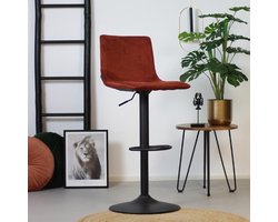 Bronx71® Velvet barkruk Frenkie koper 60-76 cm - barstoel