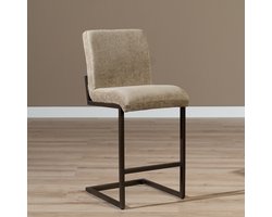 Bronx71® Velvet barkruk Lio taupe 70 cm - barstoel