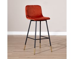 Bronx71® Velvet barkruk Mikky koper 65-78 cm - barstoel